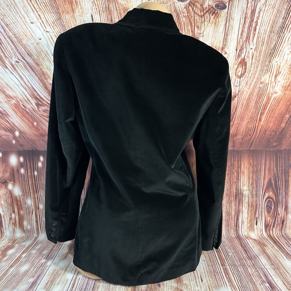 Vintage Liz Sport Size 8 Black Velvet Blazer Suit Coat Jacket Whimsigoth Witchy - Picture 3 of 10